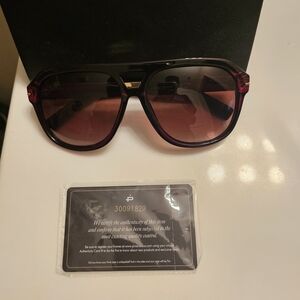 Prive Revaux Limited Edition Burgandy Aviator Sunglasses with Gradient Lenses